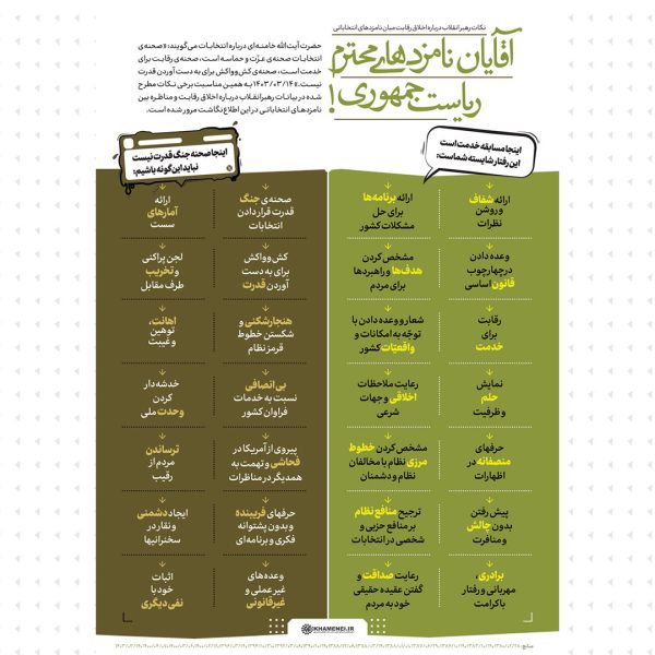 آقایان نامزدهای محترم ریاست جمهوری!